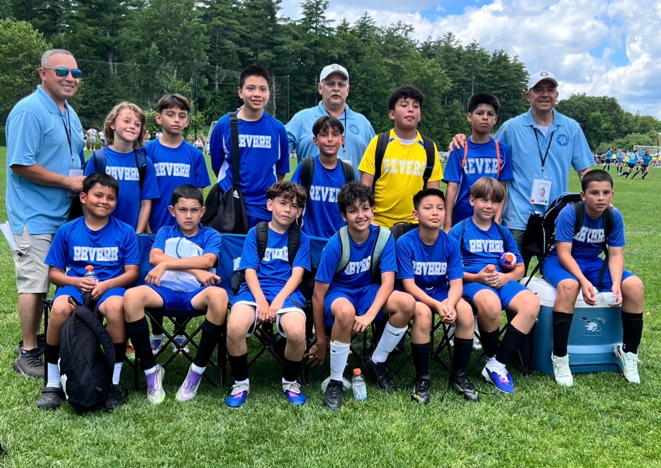 Youth soccer practice with coach